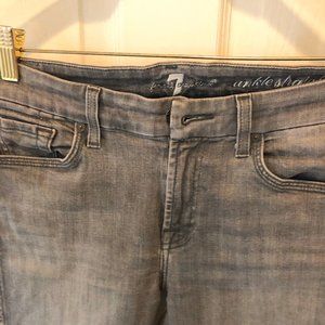 7 For all Mankind Ankle Straight Grey Jeans